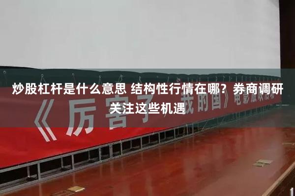 炒股杠杆是什么意思 结构性行情在哪？券商调研关注这些机遇