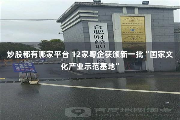 炒股都有哪家平台 12家粤企获颁新一批“国家文化产业示范基地”