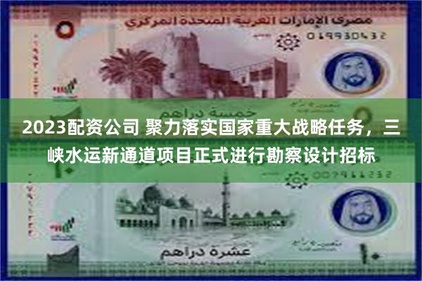 2023配资公司 聚力落实国家重大战略任务，三峡水运新通道项目正式进行勘察设计招标