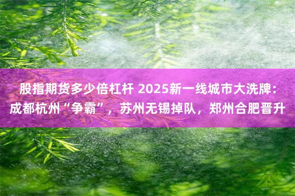 股指期货多少倍杠杆 2025新一线城市大洗牌：成都杭州“争霸”，苏州无锡掉队，郑州合肥晋升