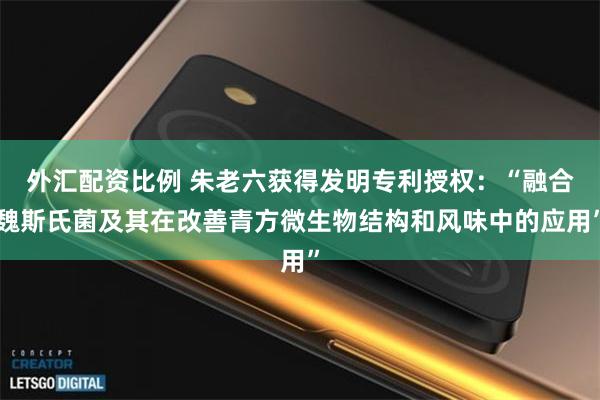 外汇配资比例 朱老六获得发明专利授权：“融合魏斯氏菌及其在改善青方微生物结构和风味中的应用”