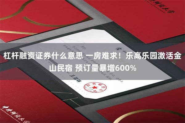 杠杆融资证券什么意思 一房难求！乐高乐园激活金山民宿 预订量暴增600%